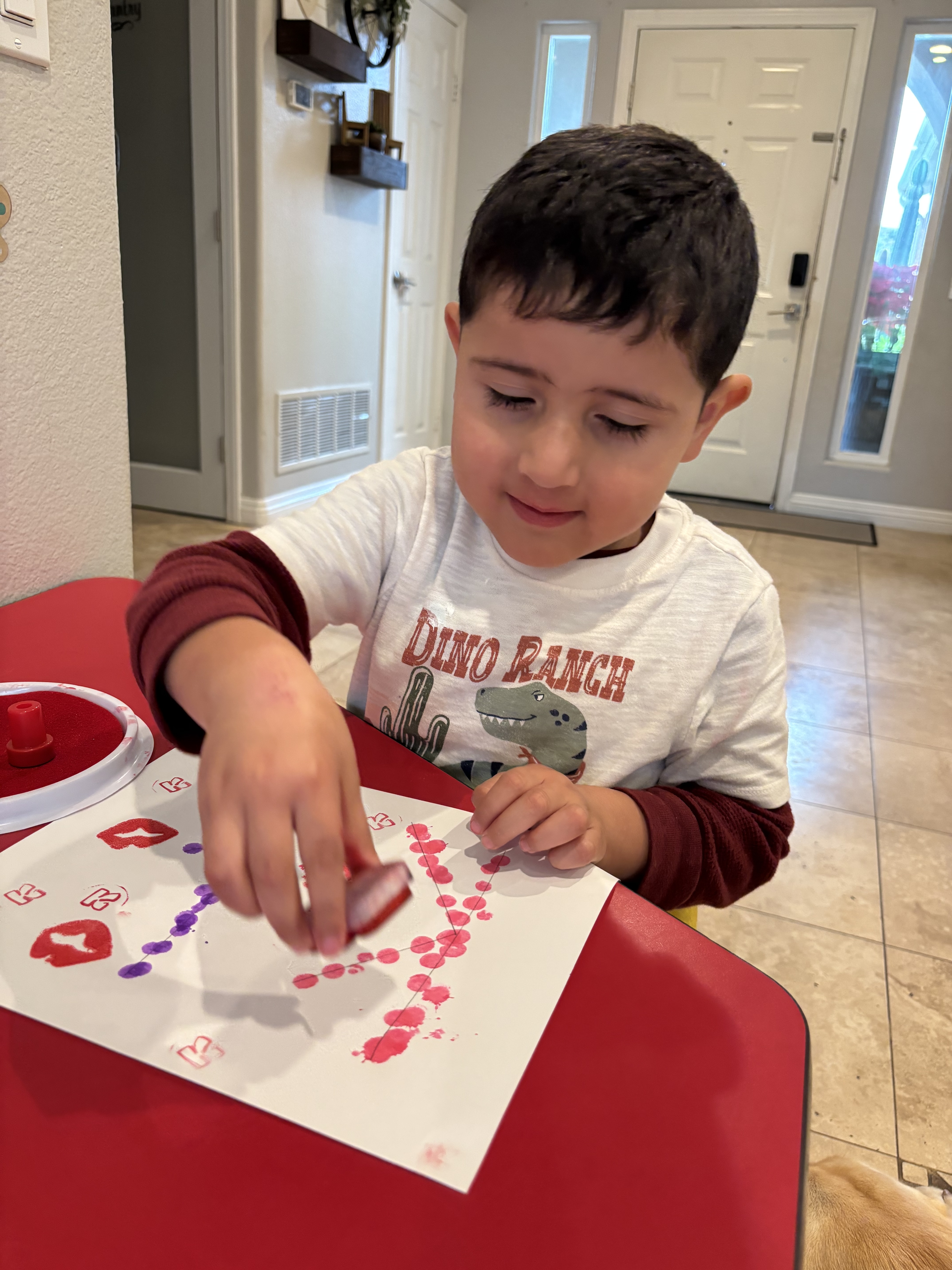 Colorful art project at Ms. Rena's Christian preschool in Escondido